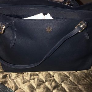Tory Burch navy blue tote